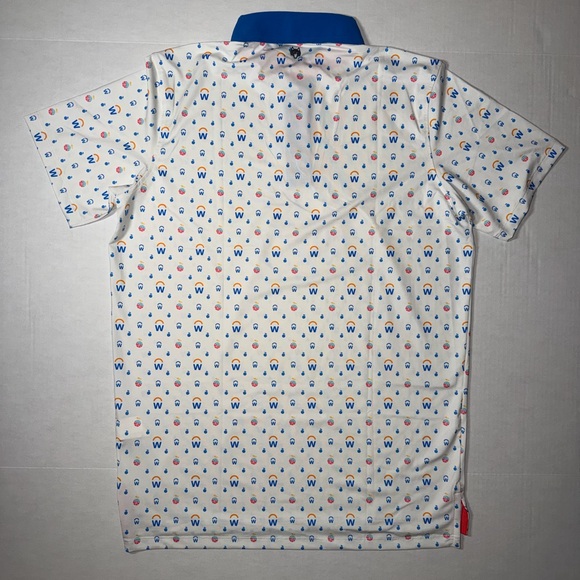 Greyson White Polo with Blue and Orange Pattern - Picture 3 of 4